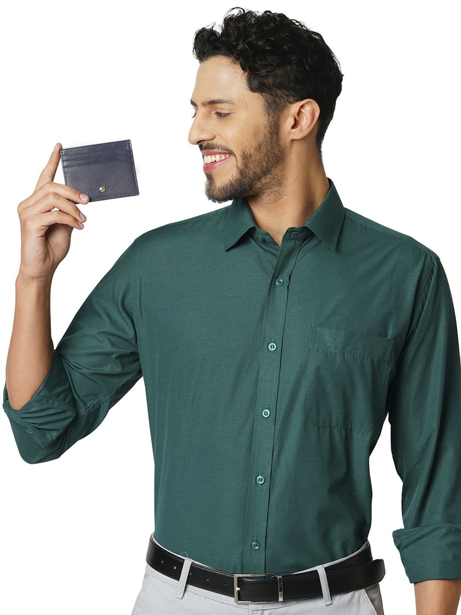 SASSORA Green MAYA Small Leather Car Key Case Pouch