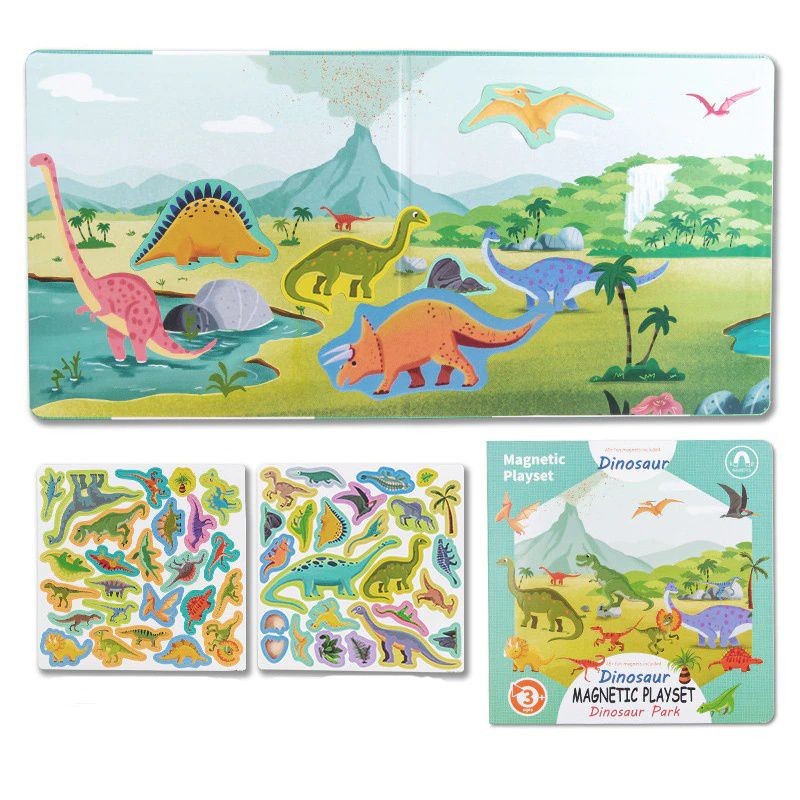 3D Montessori Scene Puzzle Children's Educational Toys Animal Traffic Dinosaur Magnetic Puzzle For Kids Boys Girl Gift 2-5 years
