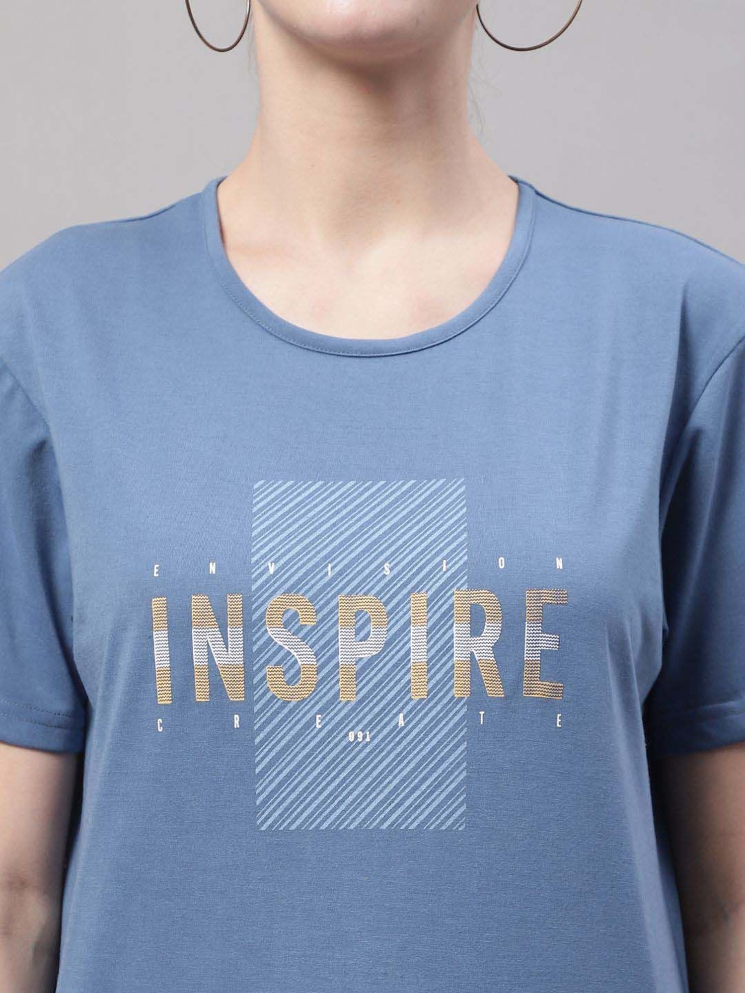 Vimal Jonney Blue & Grey Cotton Printed Sports T-Shirt - Pack Of 3