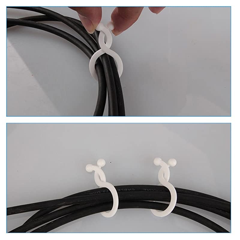 Pack PP Twist Ties,Reusable Cable Ties Assorted Size (D:11mm and 18mm) Cable Ties Cord Organizer Cord Management for Household, Office, Travel,(White)