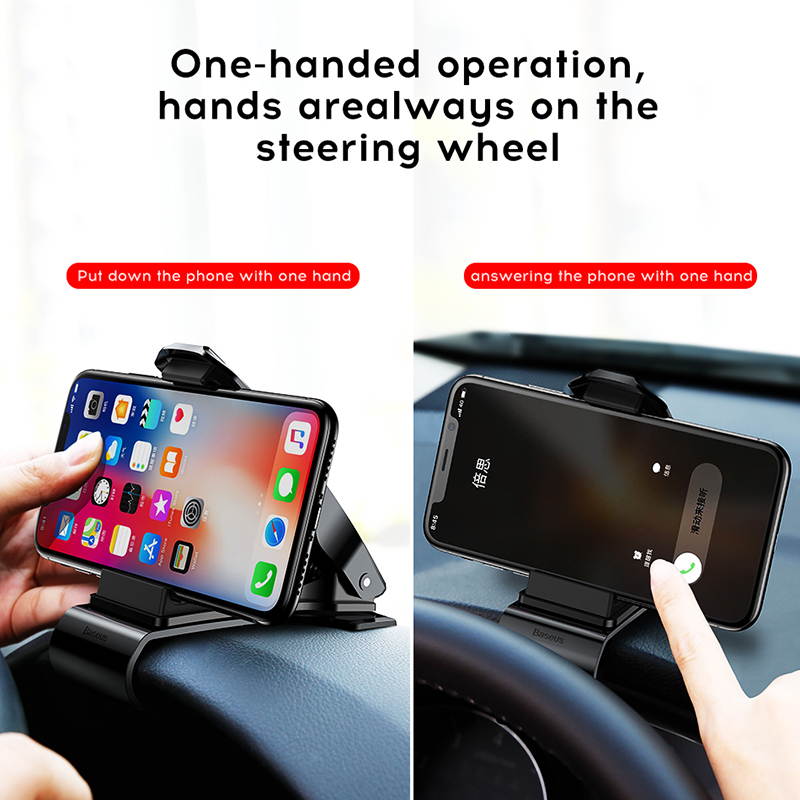 Baseus Dashboard Car Holder for iPhone Samsung Phone Grip 360 Degree Adjustable Clip Car Mount GPS Mobile Phone Holder Stand