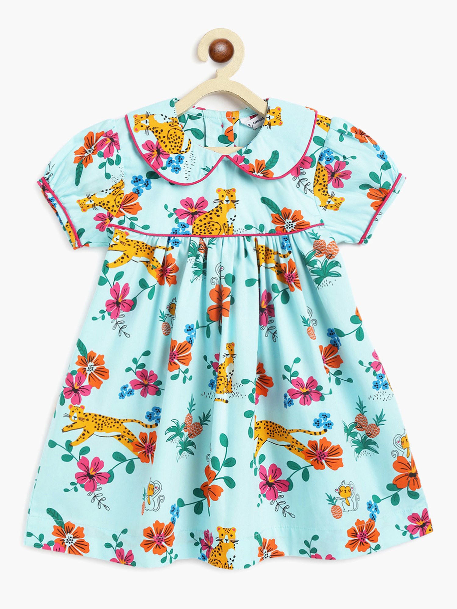 Campana Kids Sky Blue Printed Dress