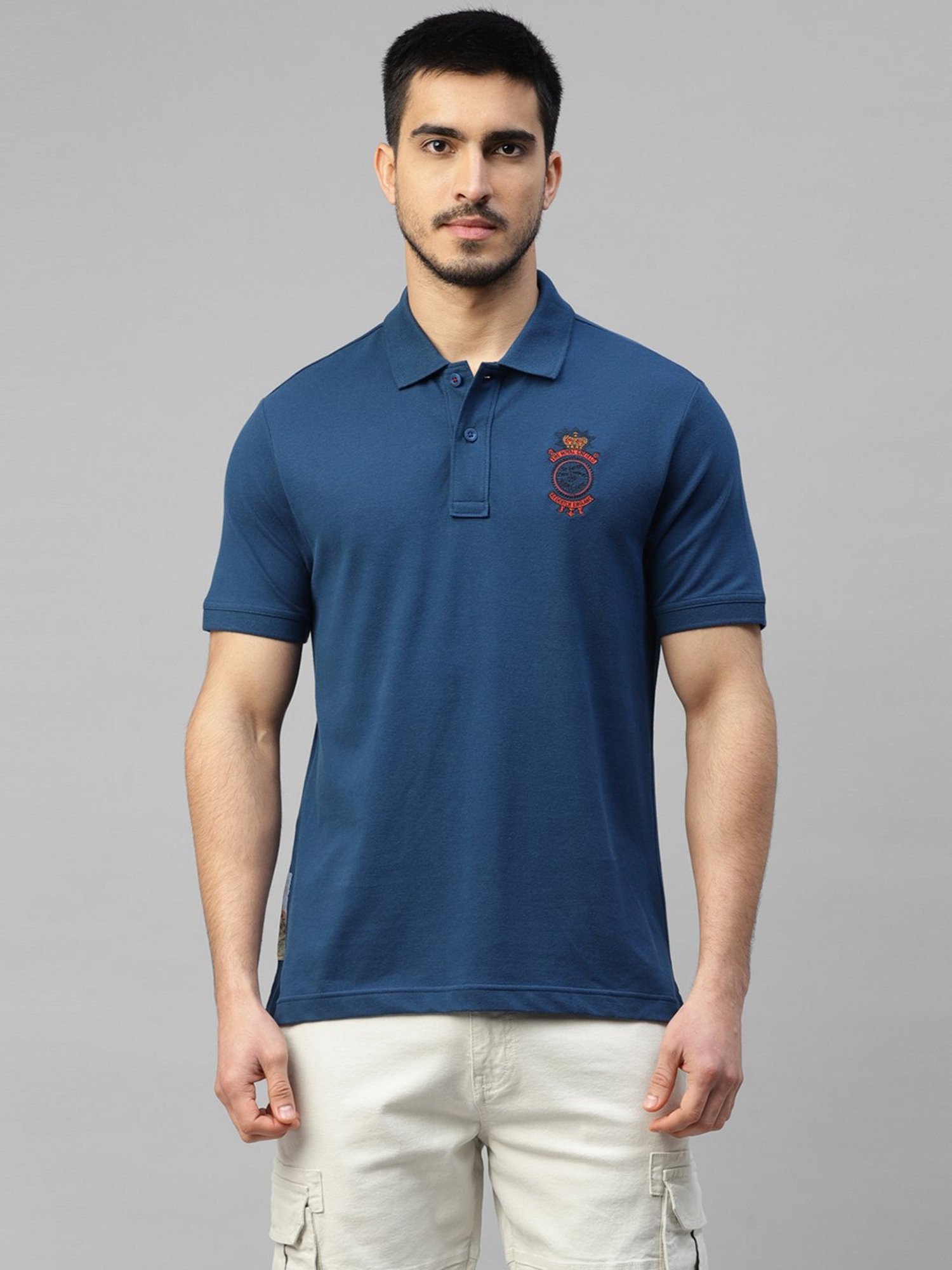 Royal Enfield MLG Navy Regular Fit Logo Polo T-Shirt