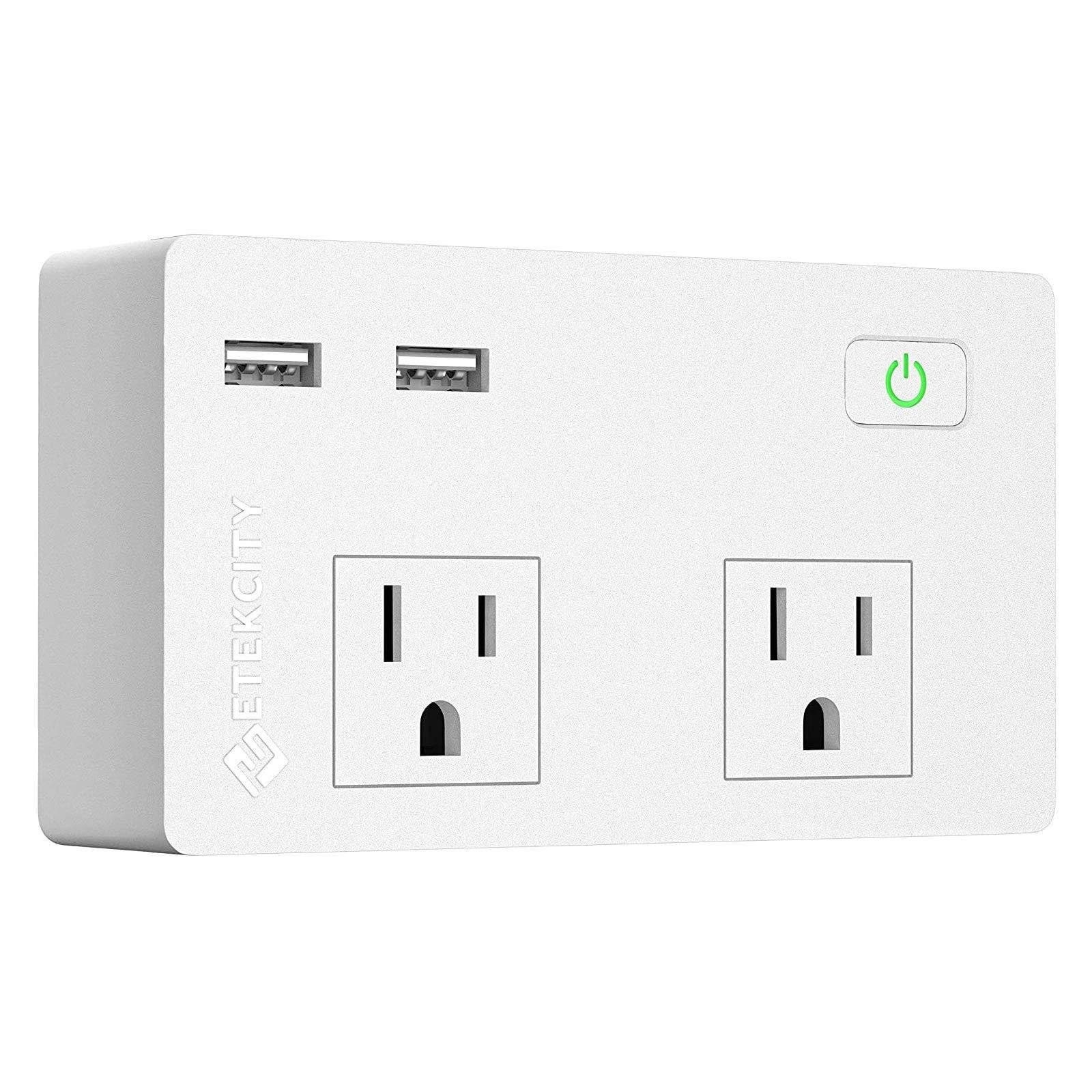 Etekcity Wall Surge Protector Power Strip with 2 USB Charging Ports, 2.4A Fast Charge, 5610 Joules, 1875W/15A, UL Listed, White