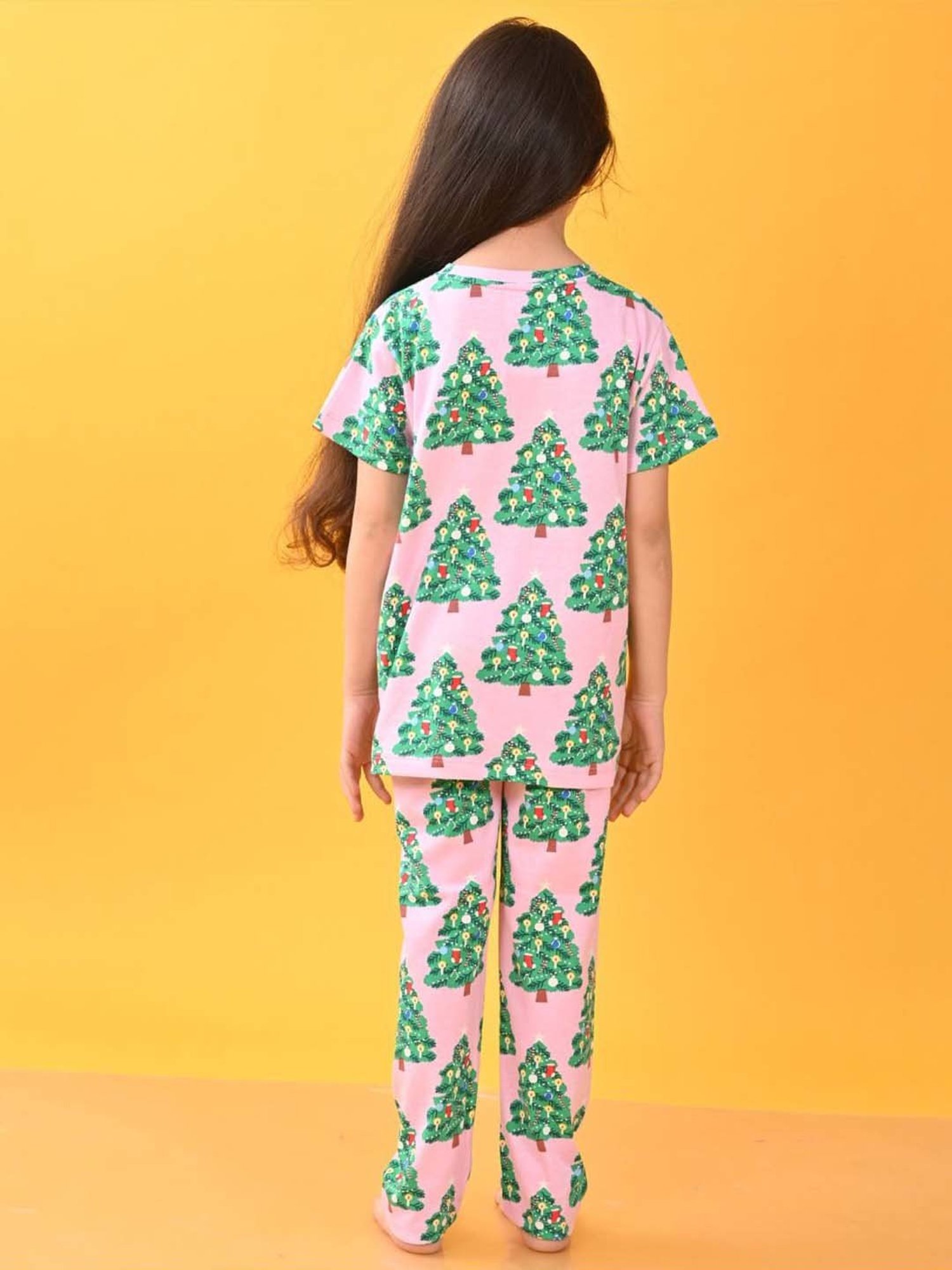 Anthrilo Kids Pink Cotton Printed T-Shirt & Short