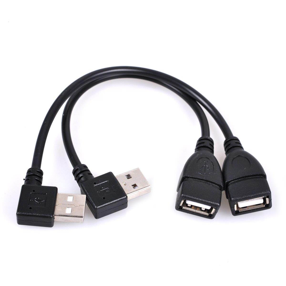 UCEC USB 2.0 Extension Cable - Left and Right Angle A Male to Female - 0.7 Feet (20cm)