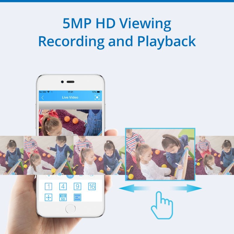 SANNCE 4-Channel 5MP XPoE Network Video Security System with 4 * 5MP cameras