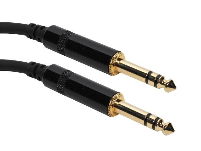 SuperFlex GOLD Patch Cable, 1/4in TRS to 1/4in TRS - 15' Length