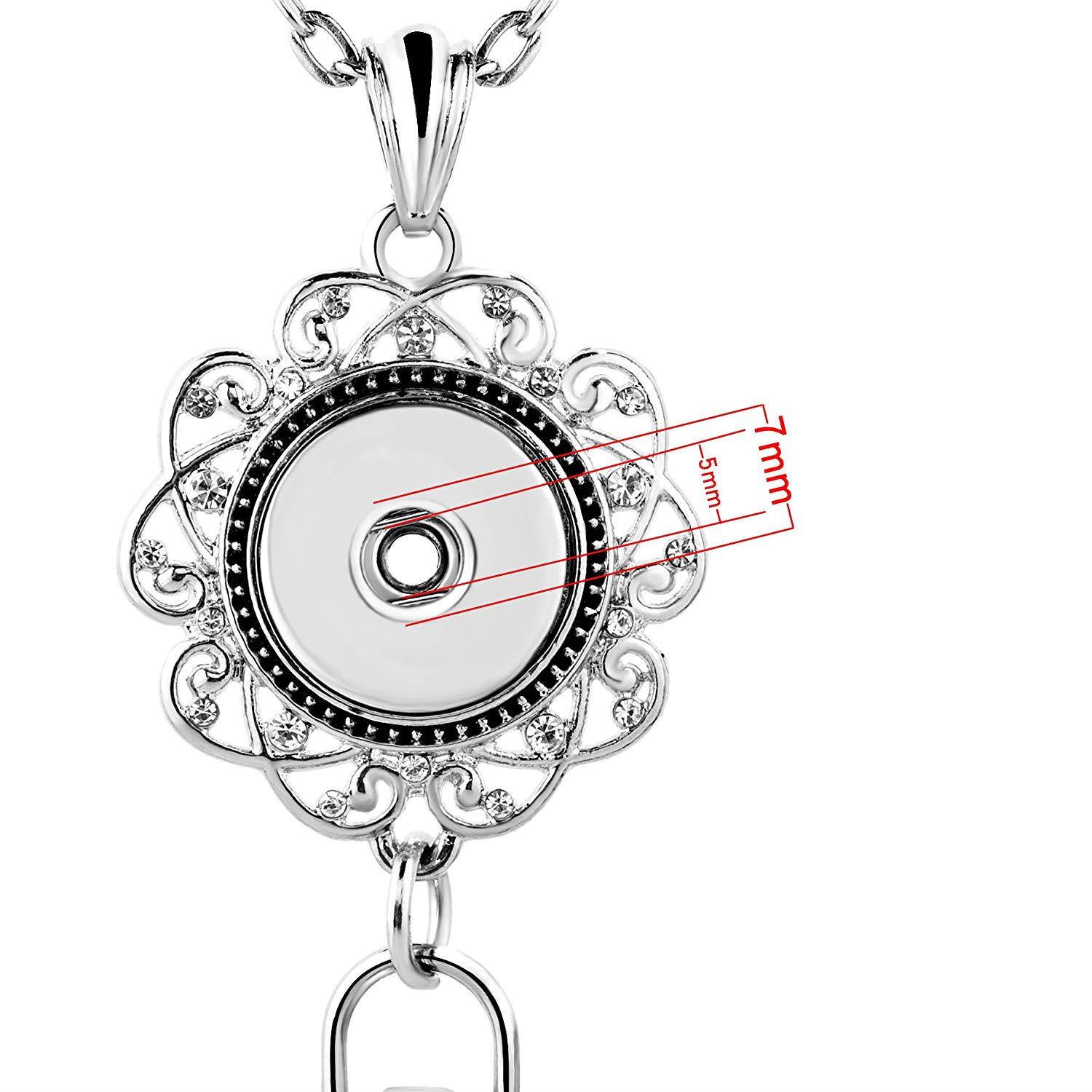 Mel Crouch Women Office Lanyard ID Badges Holder Necklaces Keychain with Snap Charms Clip Pendant