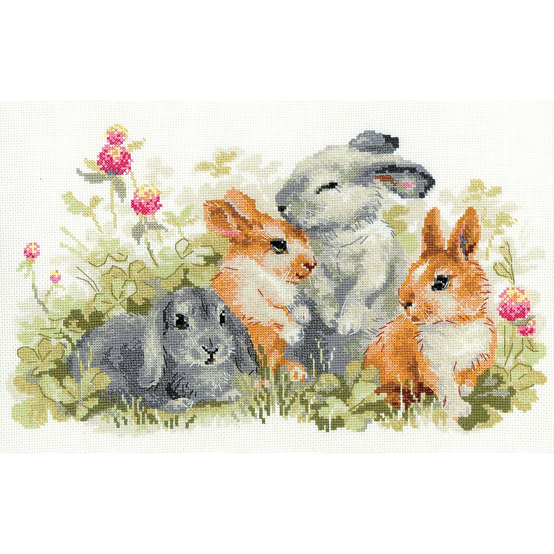 RIOLIS Counted Cross Stitch Kit 15.75"X9.75"-Funny Rabbits (14 Count)