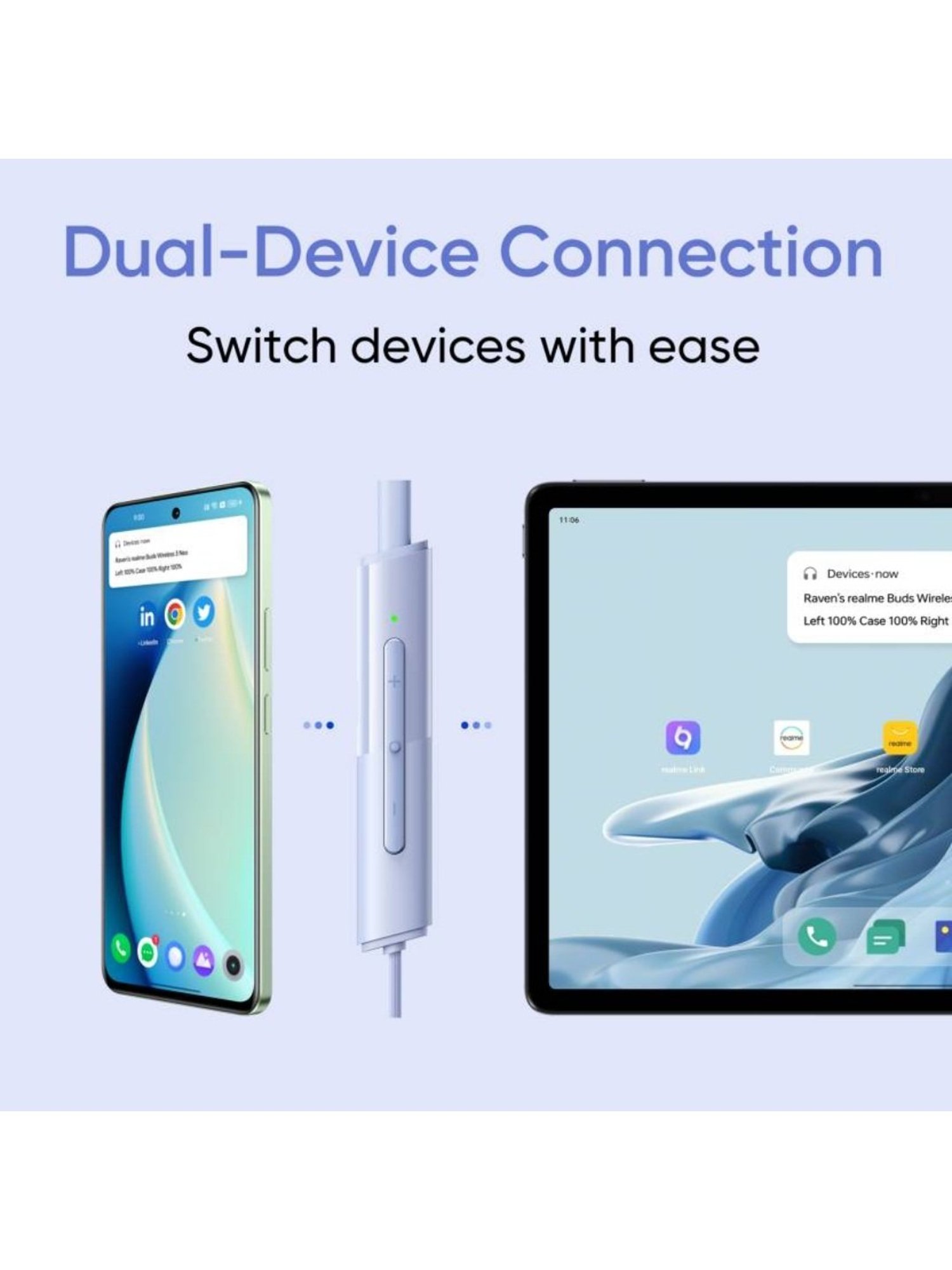 realme Buds Wireless 3 Neo in Ear Bluetooth Neckband with Upto 32 Hours Playback (Blue)