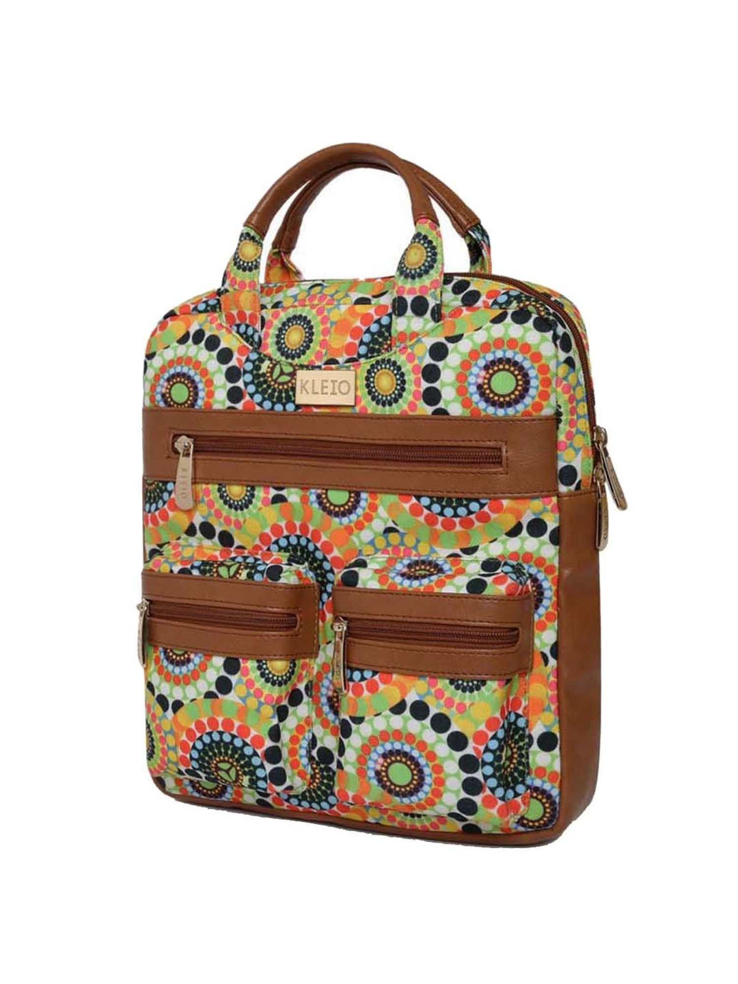 KLEIO Canvas Multicolor Medium Convertible Backpack