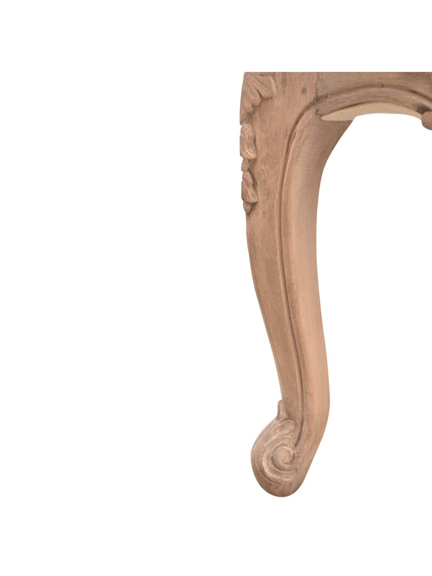 Artisan Furniture French Style Beige & Brown Wood Deep Button Chair