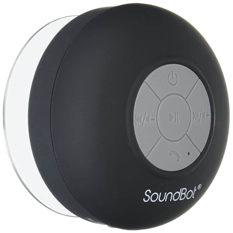 SB510 HD Water Resistant Bluetooth 30 Shower Speaker Handsfree Portable Speakerphone with Builtin Mic 6hrs of Playtime Control Buttons and Dedicated Suction Cup for ShowersGryBLK