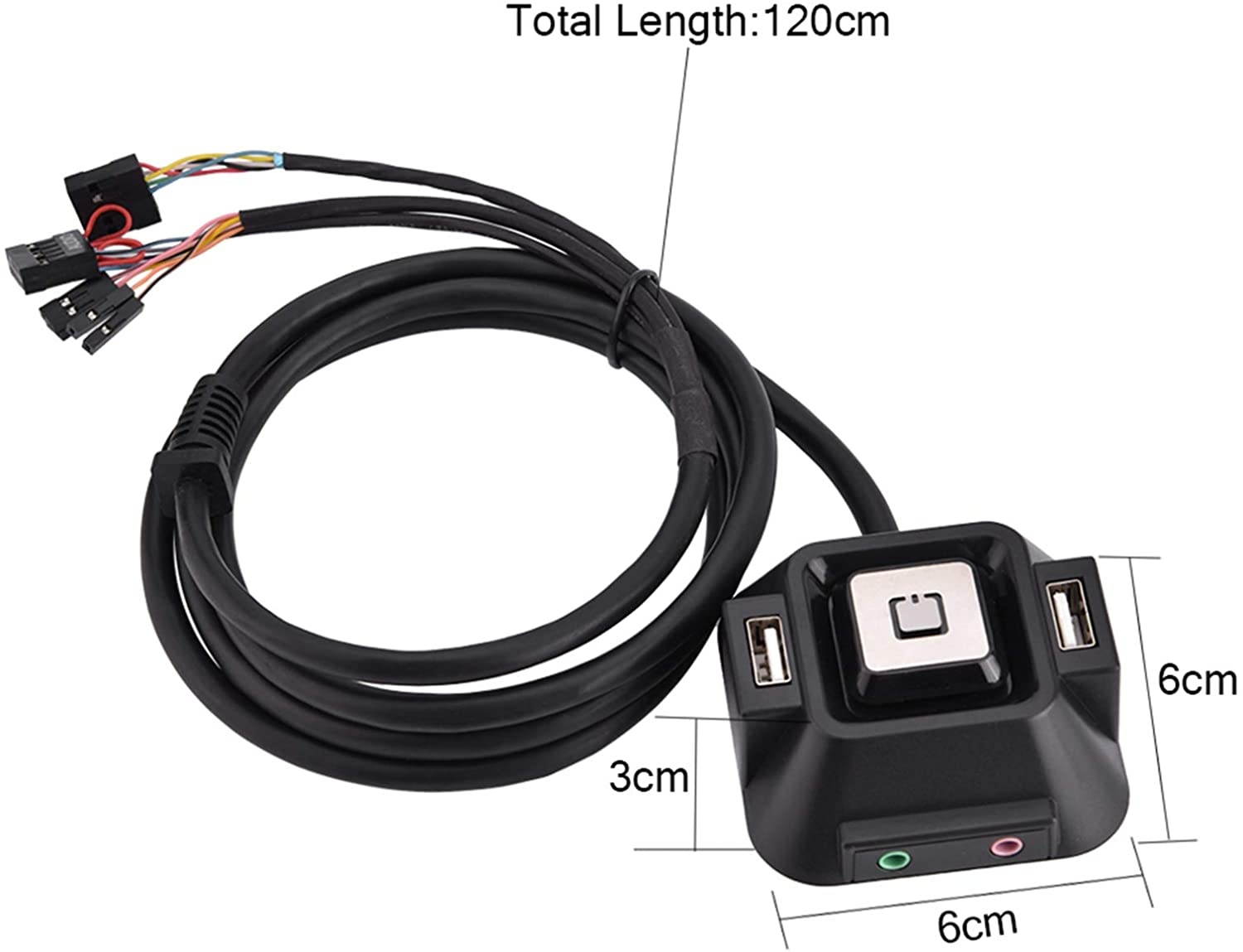 AYNEFY Desktop PC Switch Button, Desktop PC Switch Microphone Interface for Families for Internet Cafes