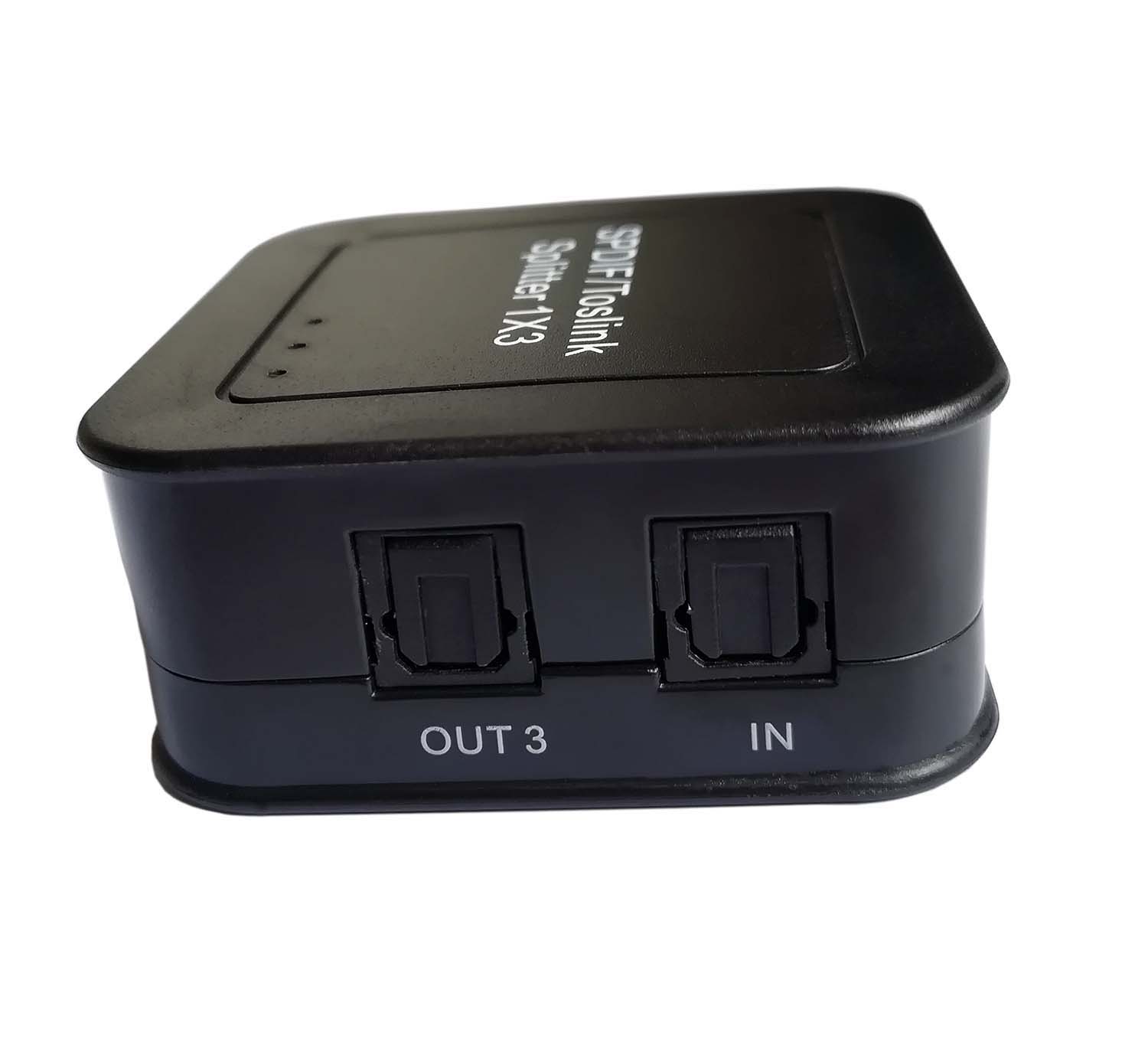 3 Port Digital Optical Splitter, SPDIF TOSLINK Digital Optical Audio Splitter 1 in 3 Out Support LPCM2.0 Doldy Digital & DTS 5.1