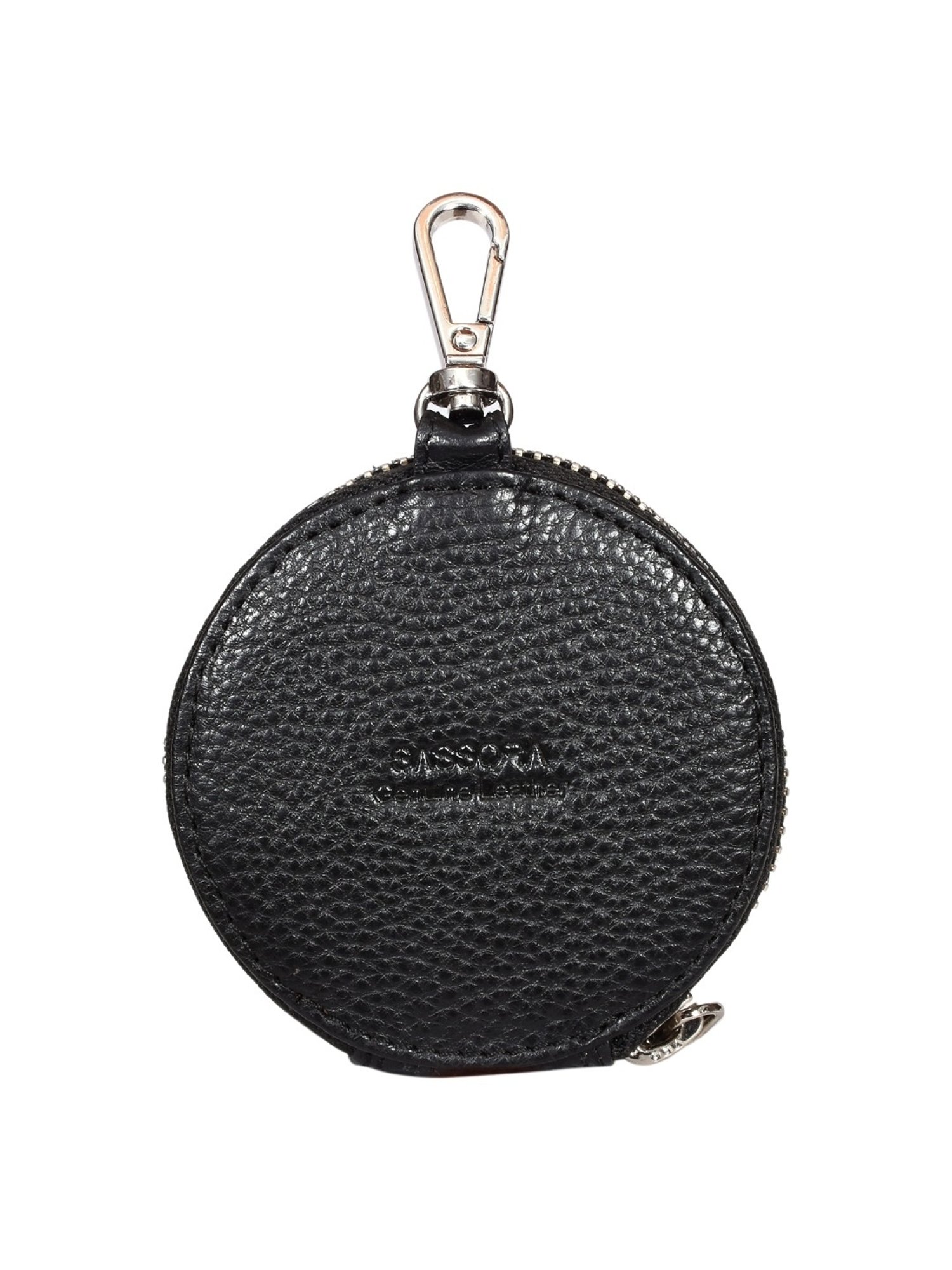 SASSORA QIU Black Leather Textured Pouch