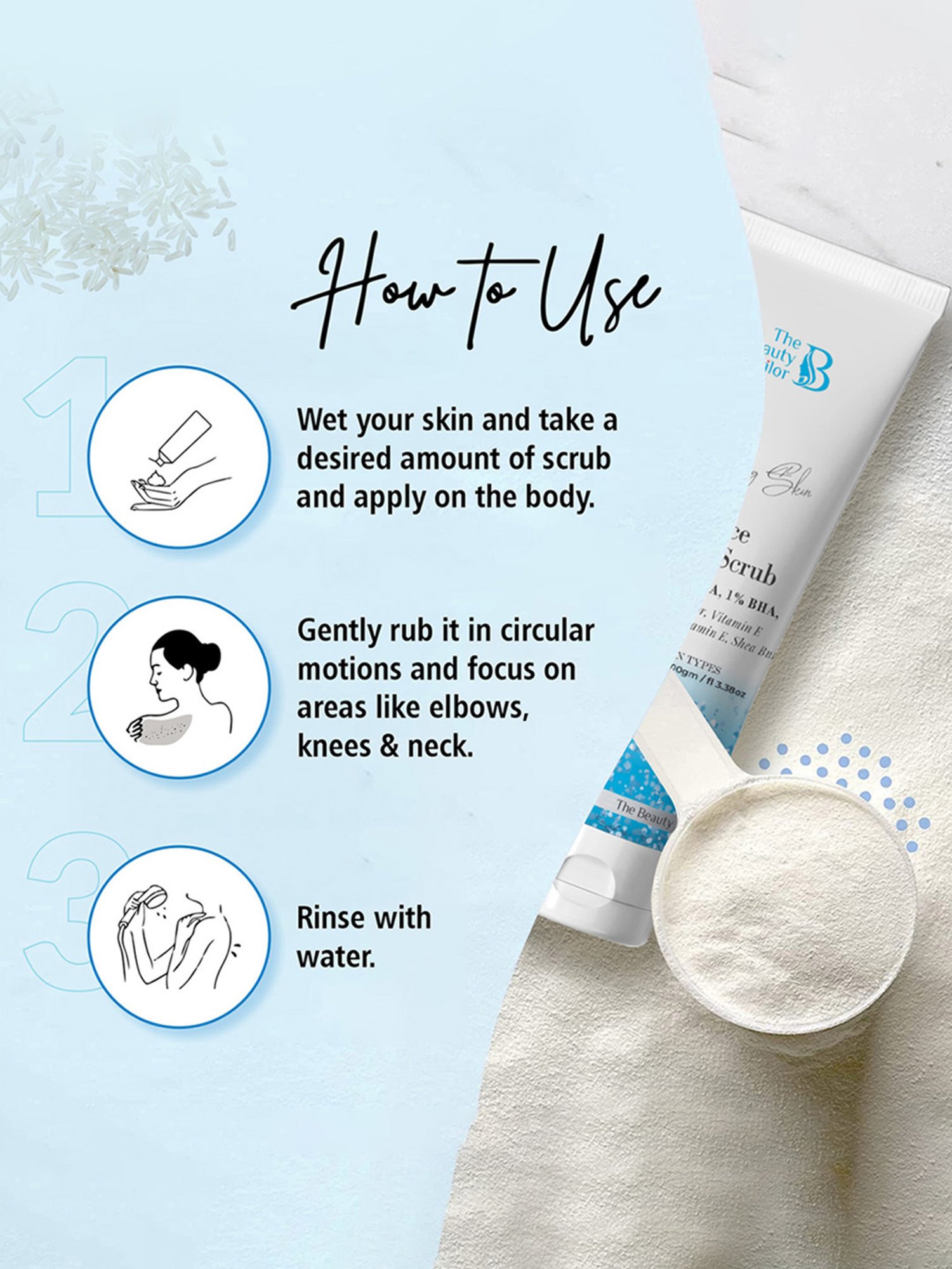 The Beauty Sailor Sparkling Skin Rice Body Scrub - 100 gm