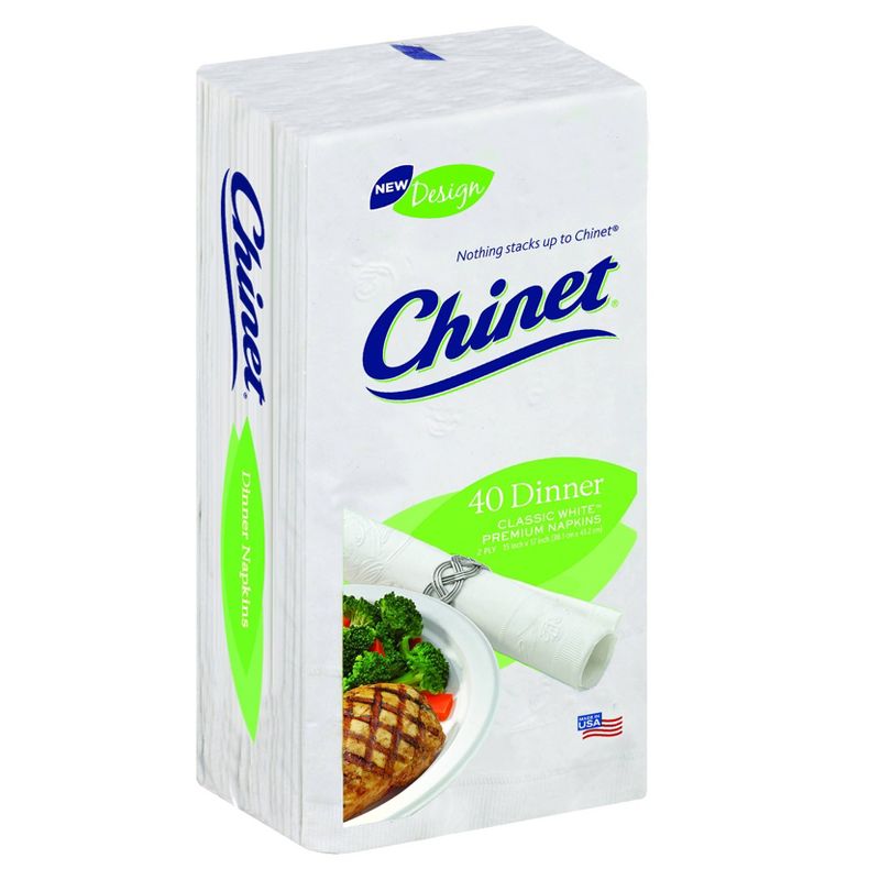 Chinet Classic White Dinner Napkin - 40ct