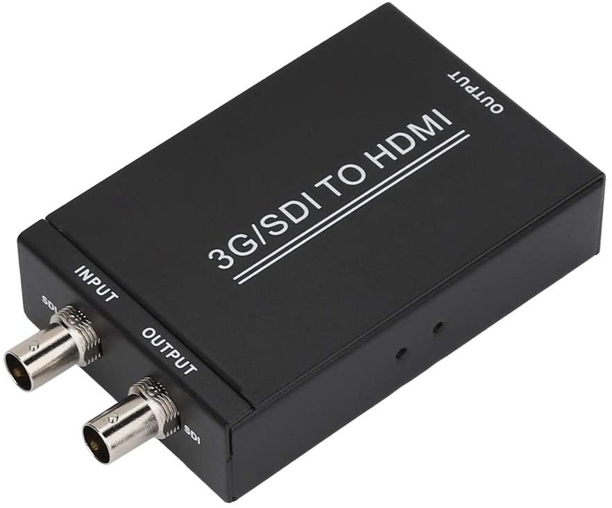 Bewinner SDI to HDMI+SDI Converter HD-SDI to HDMI 3G SDI to HDMI+SDI with Power Supply Adapter, Audio Embedder Support HD-SDI and 3G-SDI and Full HD 1080P 60Hz(Black)