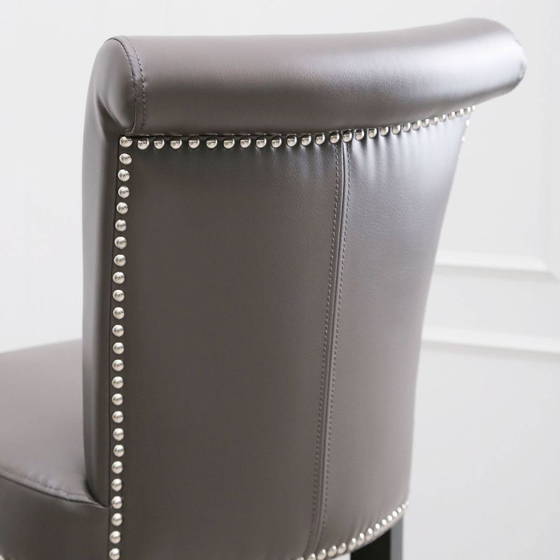 Set of 2 Aurora Leather Dining Chairs Gray - Abbyson Living