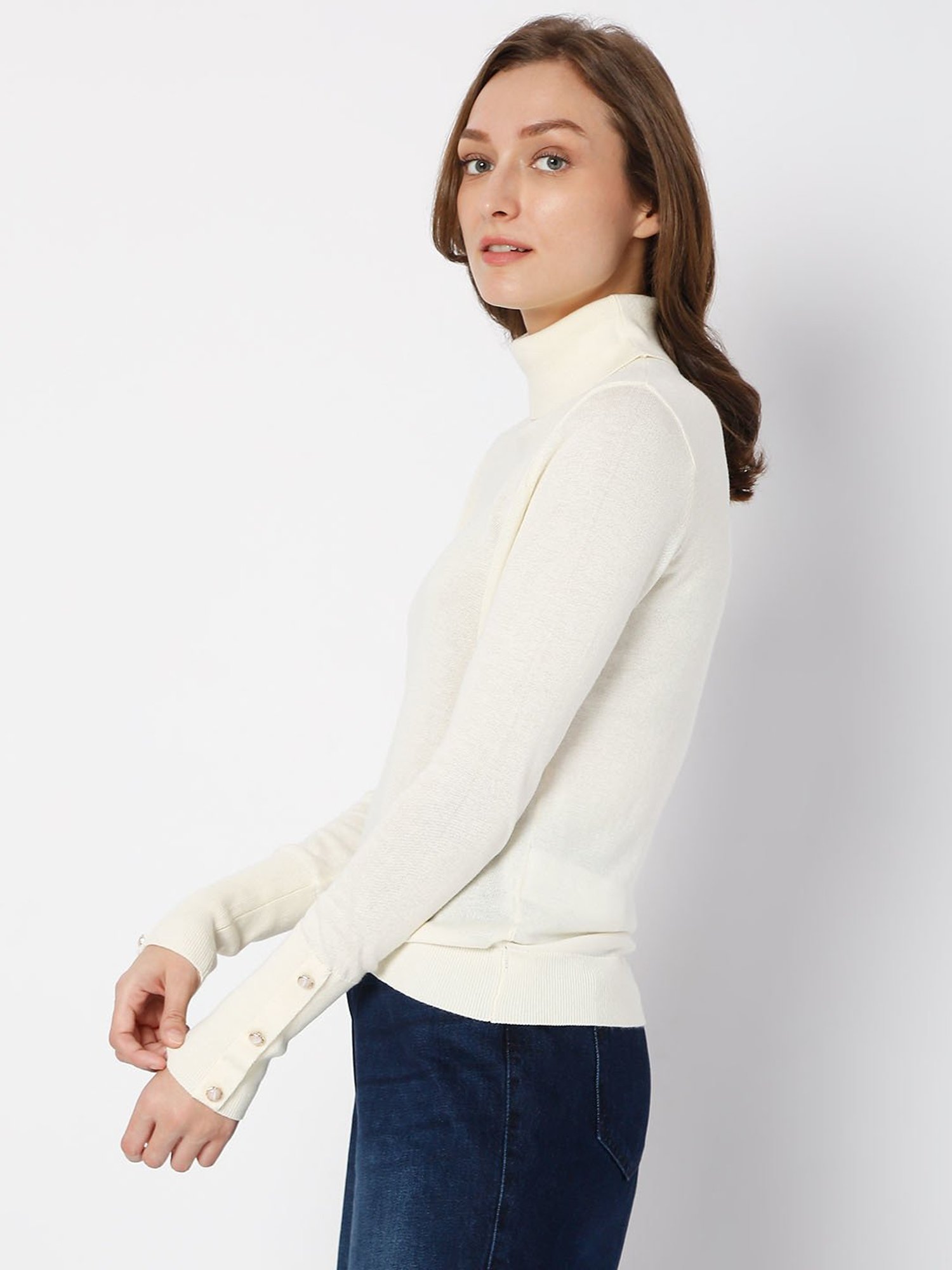 Vero Moda Beige Regular Fit Sweater