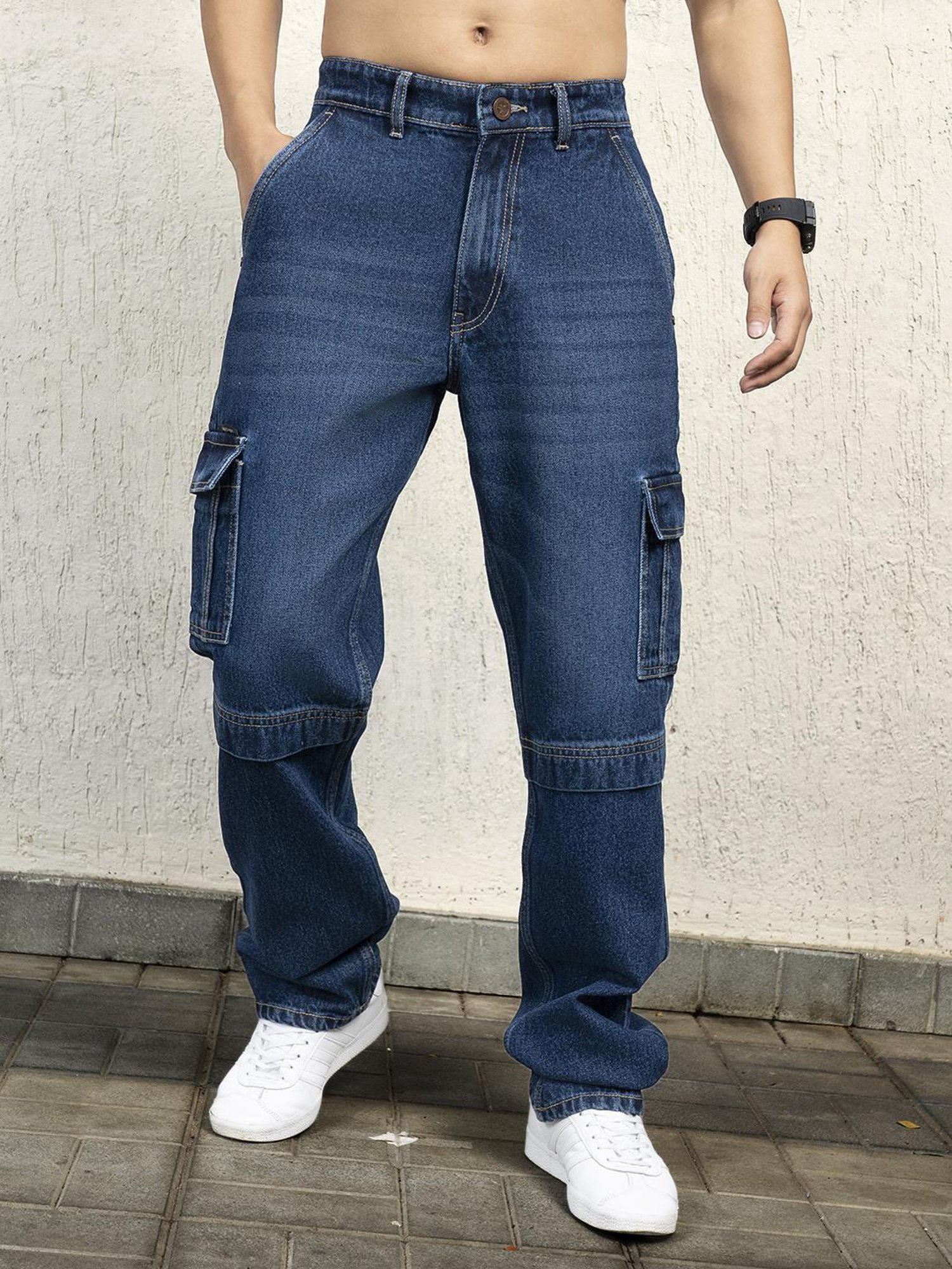 Hubberholme Men Cotton Long Sleeves Oversized Checked Double Pocket Shirt 29