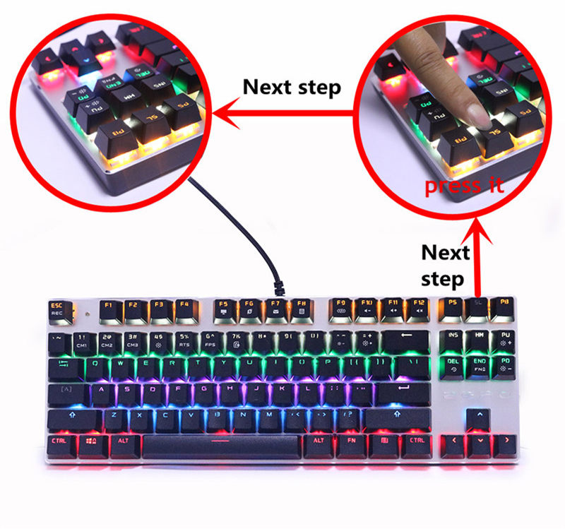 2, 60% Wired/Wireless Mechanical Keyboard (Kailh Box Brown Switch/White Case) - Full Keys Programmable - True RGB Backlit - Tap Arrow Keys - Double Shot PBT Keycaps - NKRO - 1900mAh Battery