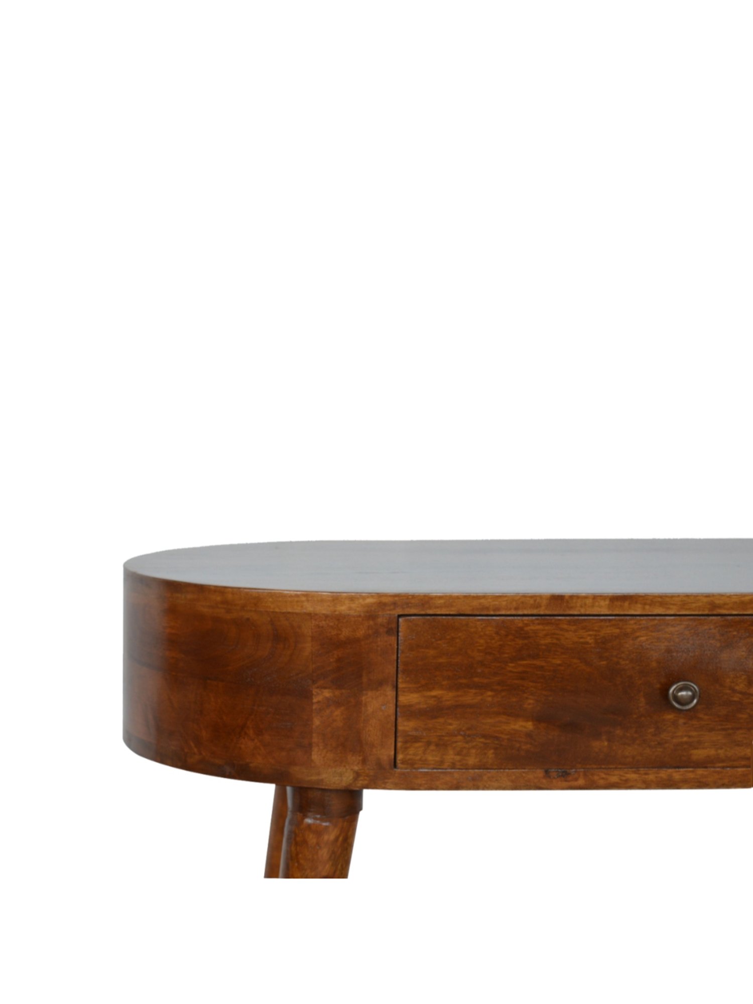 Artisan Furniture Chestnut Brown Wood Rounded Console Table
