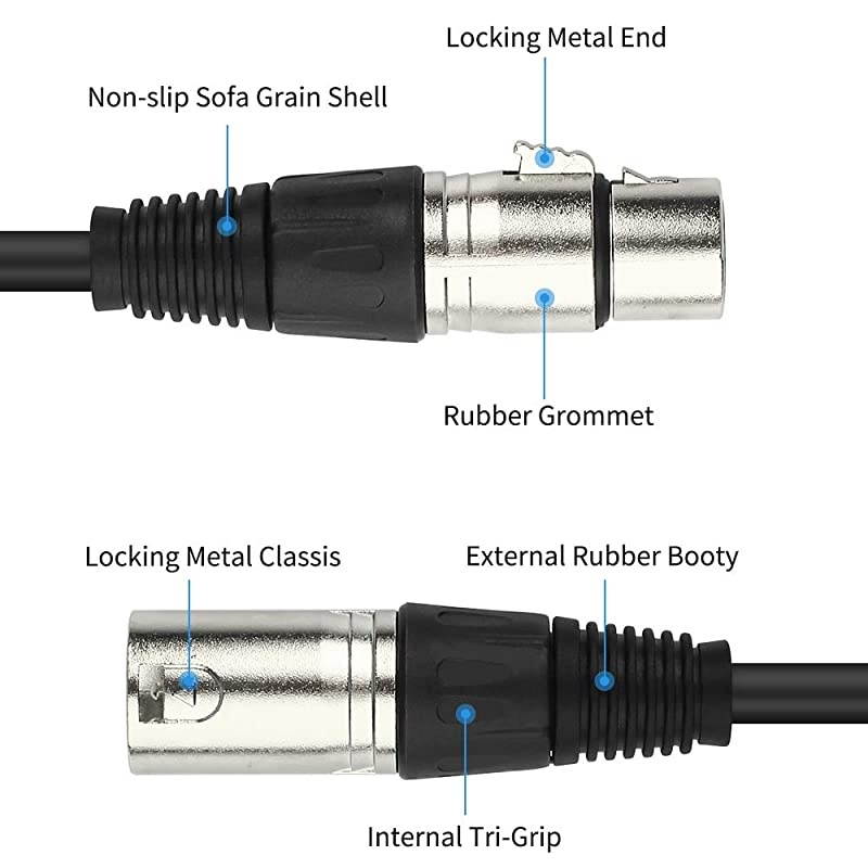 XLR Cable 6 feet XLR Male to Female Microphone Cable 6 Colors 3pin Double Shielded Balanced CableXLR Cable
