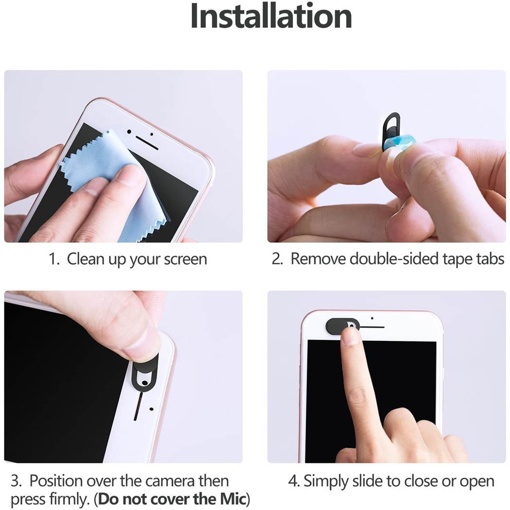 Webcam Cover Slide Ultra Thin Laptop Camera Cover Slide Blocker for Smart Phone Computer MacBook Pro iMac PC Tablet Notebook Surface Pro Echo Show Camera Protecting Your Privacy Security 6 Pack