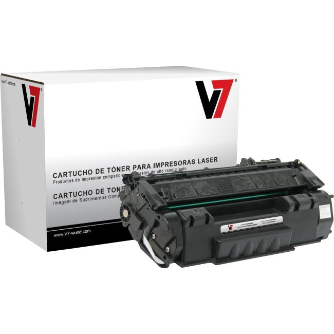 V7 V749AG Black LaserJet Replacement Toner Cartridge with Smart Chip for HP Q5949A