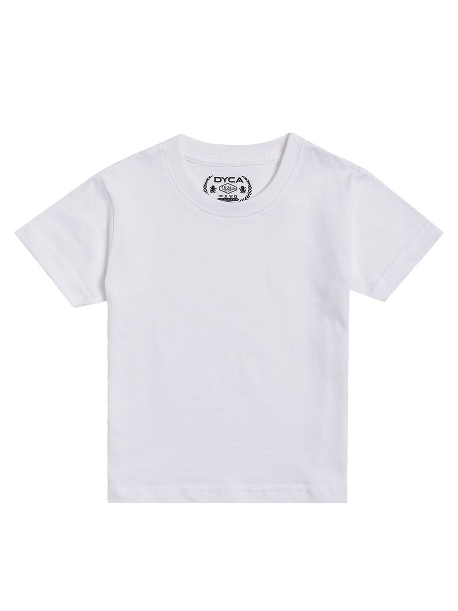 Dyca Kids White Solid T-Shirt (Pack Of 2)