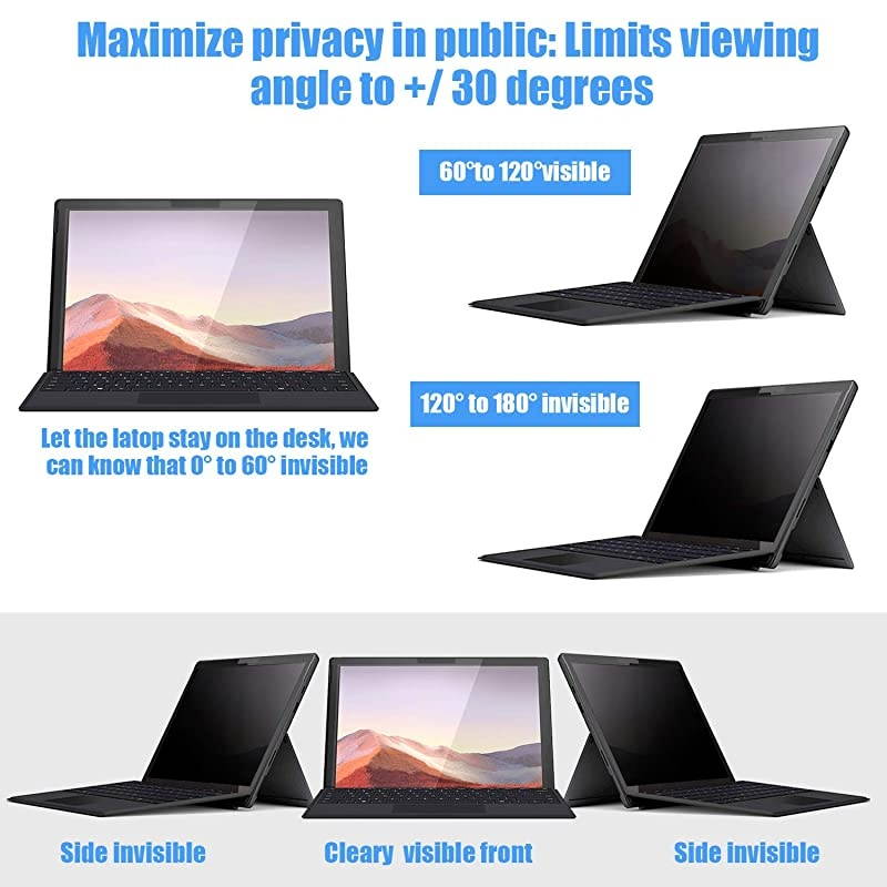 Microsoft Surface Pro X Privacy Screen Protector FilterEasy OnOff Removable Screen Film AntiSpyAntiGlare Glass Laptop Filter 13