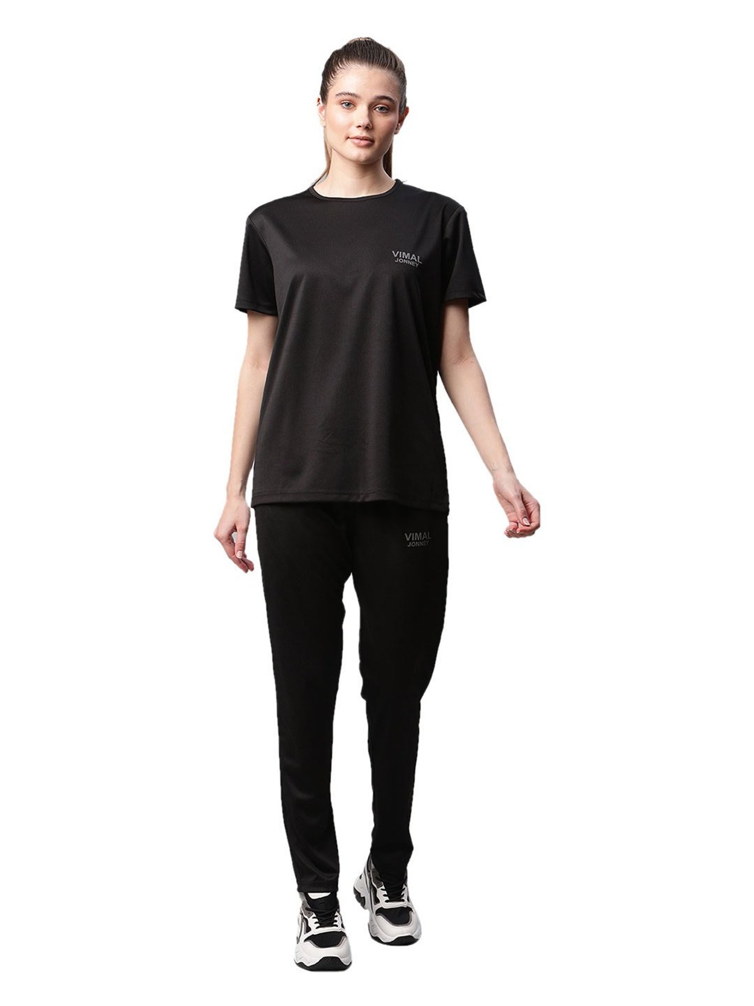 Vimal Jonney Black Regular Fit T-Shirt With Trackpants