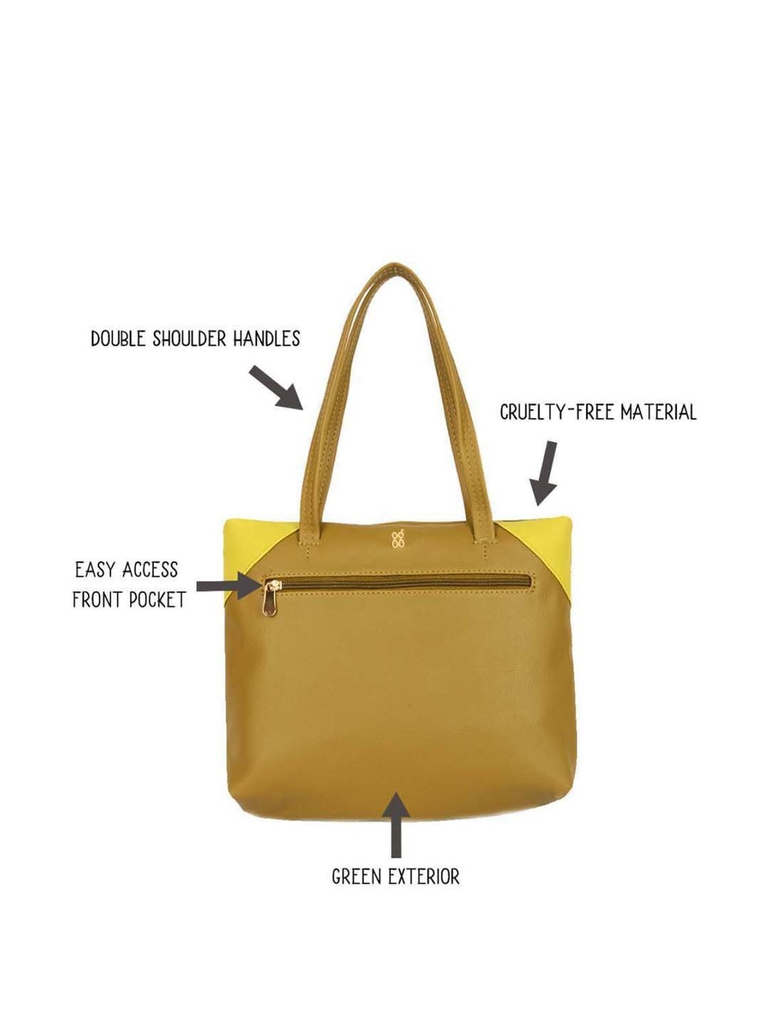 Baggit Olive Solid Medium Tote Handbag