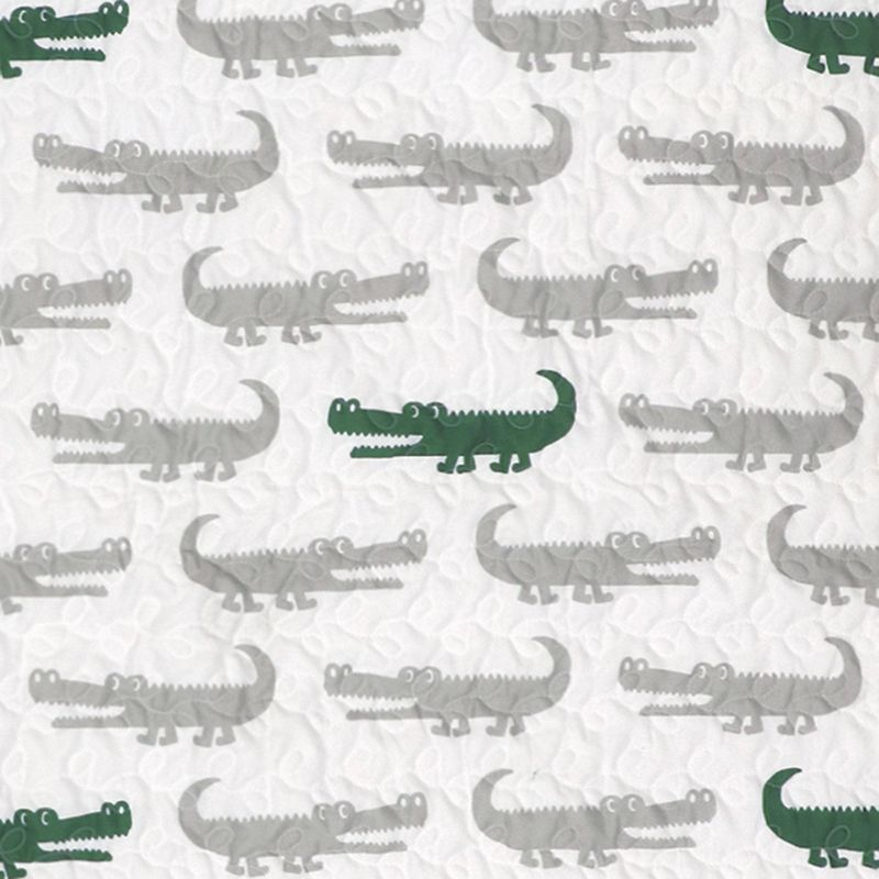 Alligator Sherpa Throw (50"x60") Gray & Green - Lush Décor