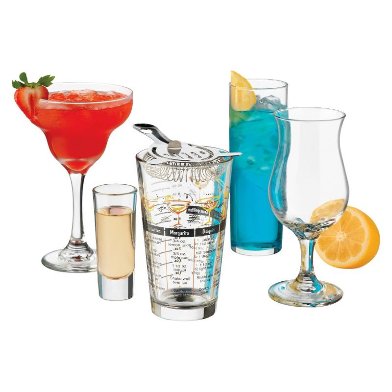 Libbey Bar in a Box 18pc Assorted Shaker and Cocktail Glasses