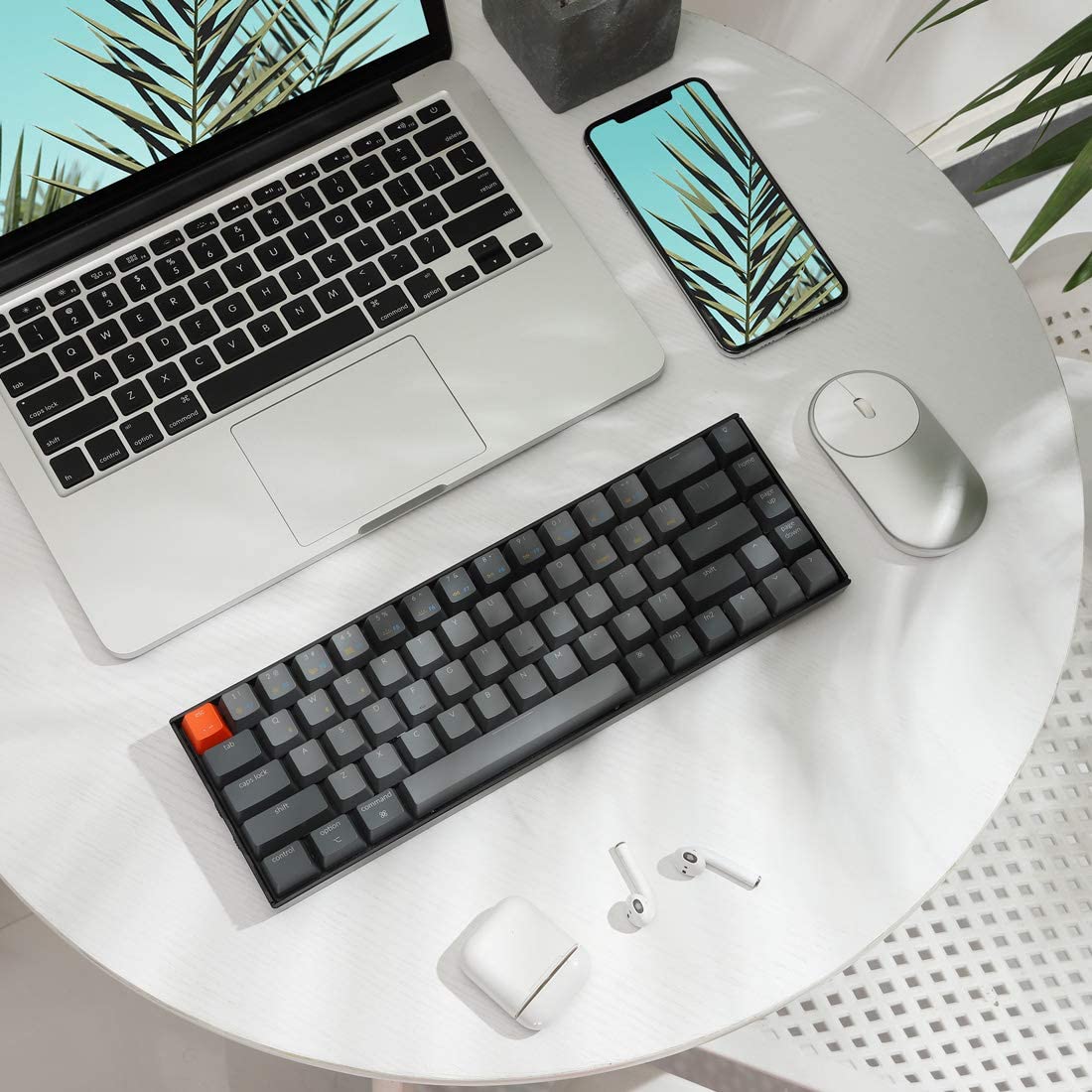 Keychron K4 Wireless Bluetooth/USB Wired Gaming Mechanical Keyboard, Compact 100 Keys RGB LED Backlit Gateron Red Switch N-Key Rollover, Aluminum Frame for Mac Windows