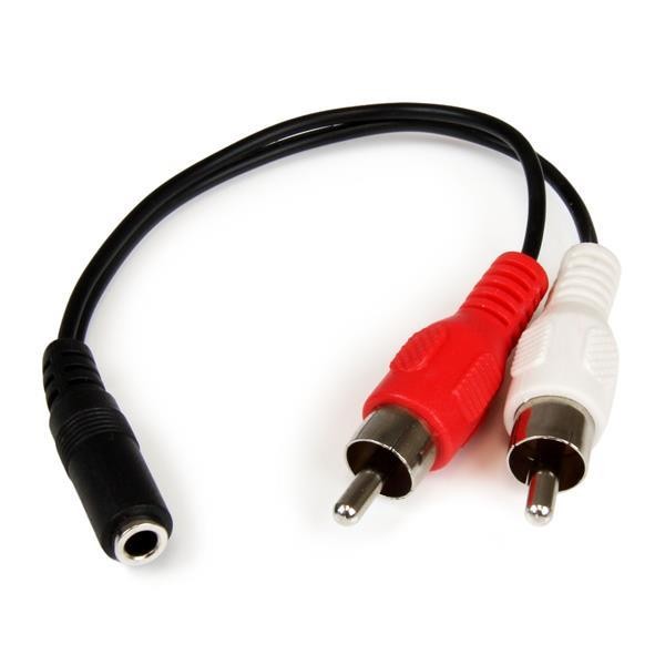 6in Stereo Audio Cable - 3.5mm Female to 2x RCA Male