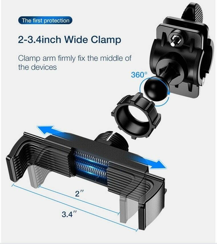 Cell Phone Silicone Mount Holder GPS Motorcycle MTB Bike Bicycle 360 Roton