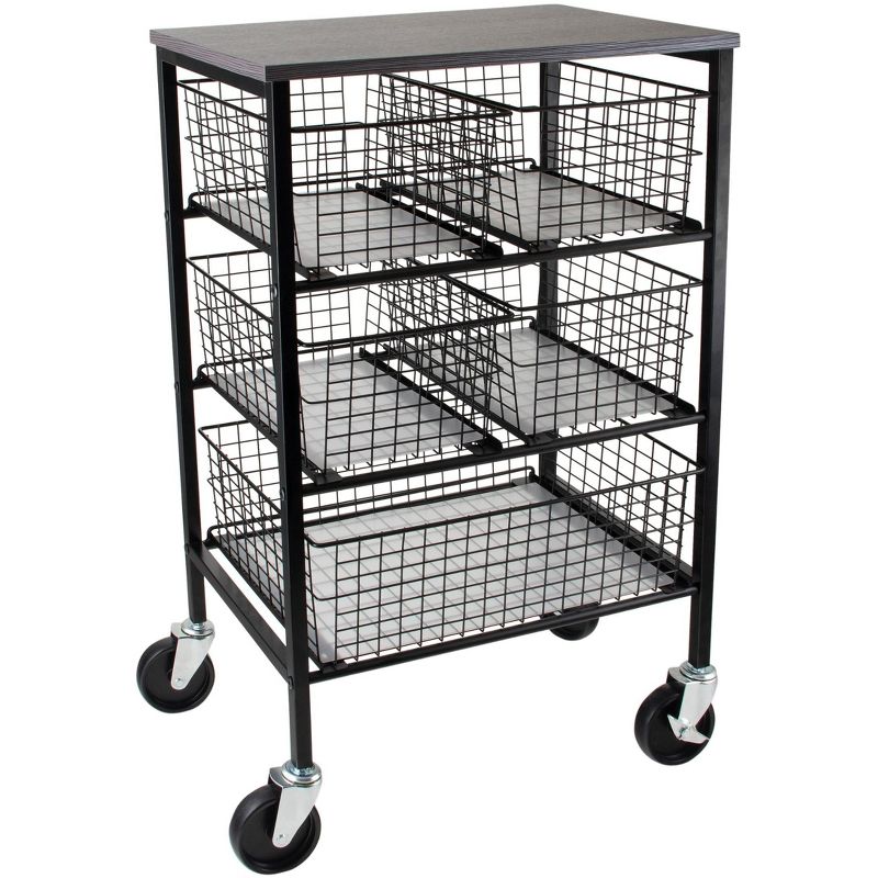 Tim Holtz Rolling Utitlty Basket Storage Cart W/5 Drawers-12.99"X14.17"X29.13" FOB:MI