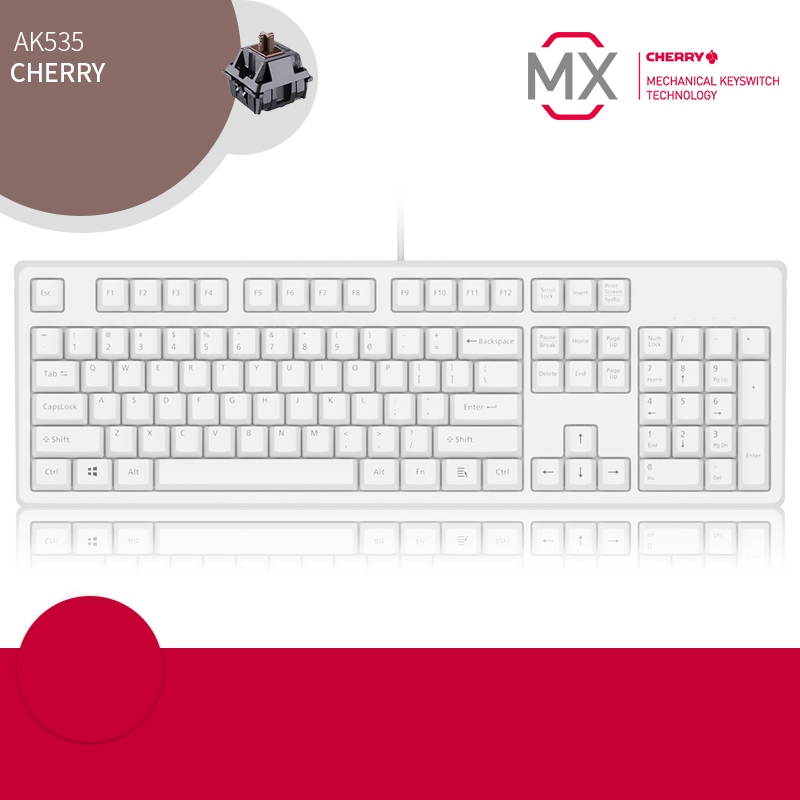 A-jazz AK535  N-key Rollover  Ergonomic Design,Cool Exterior USB Wired Cherry  MX Red Mechanical Gaming  Keyboard For Office And Game,  PBT Keycaps  - Blue Lotus ( No Light Version )