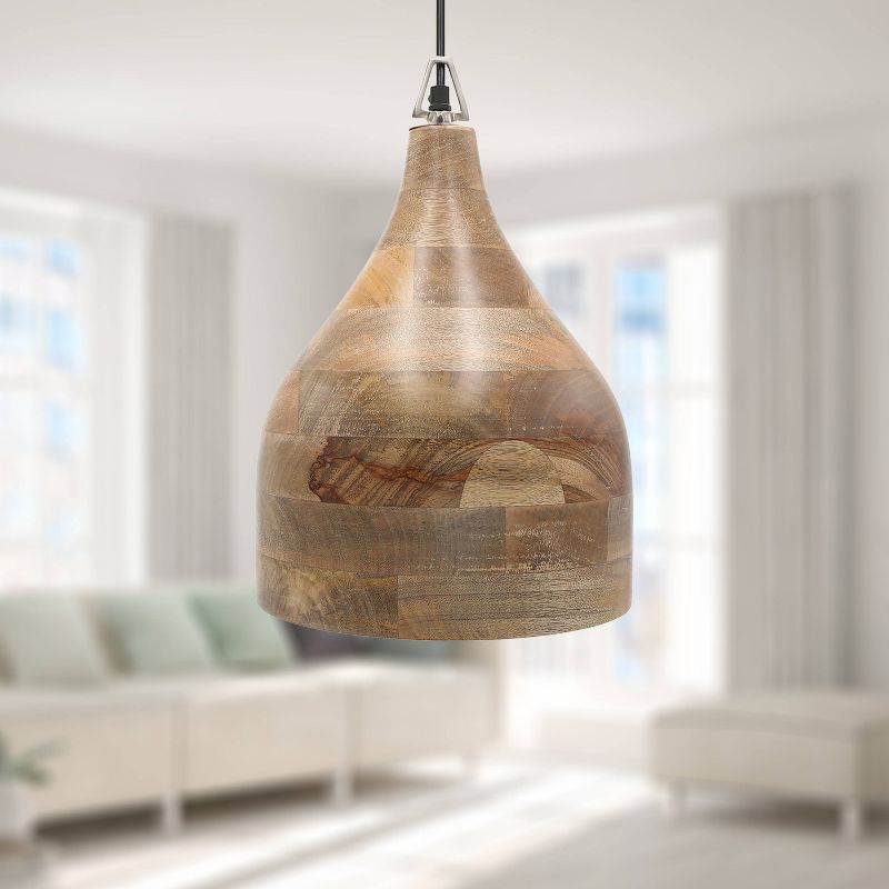 15" Bergen Teardrop Wood Pendant - River of Goods