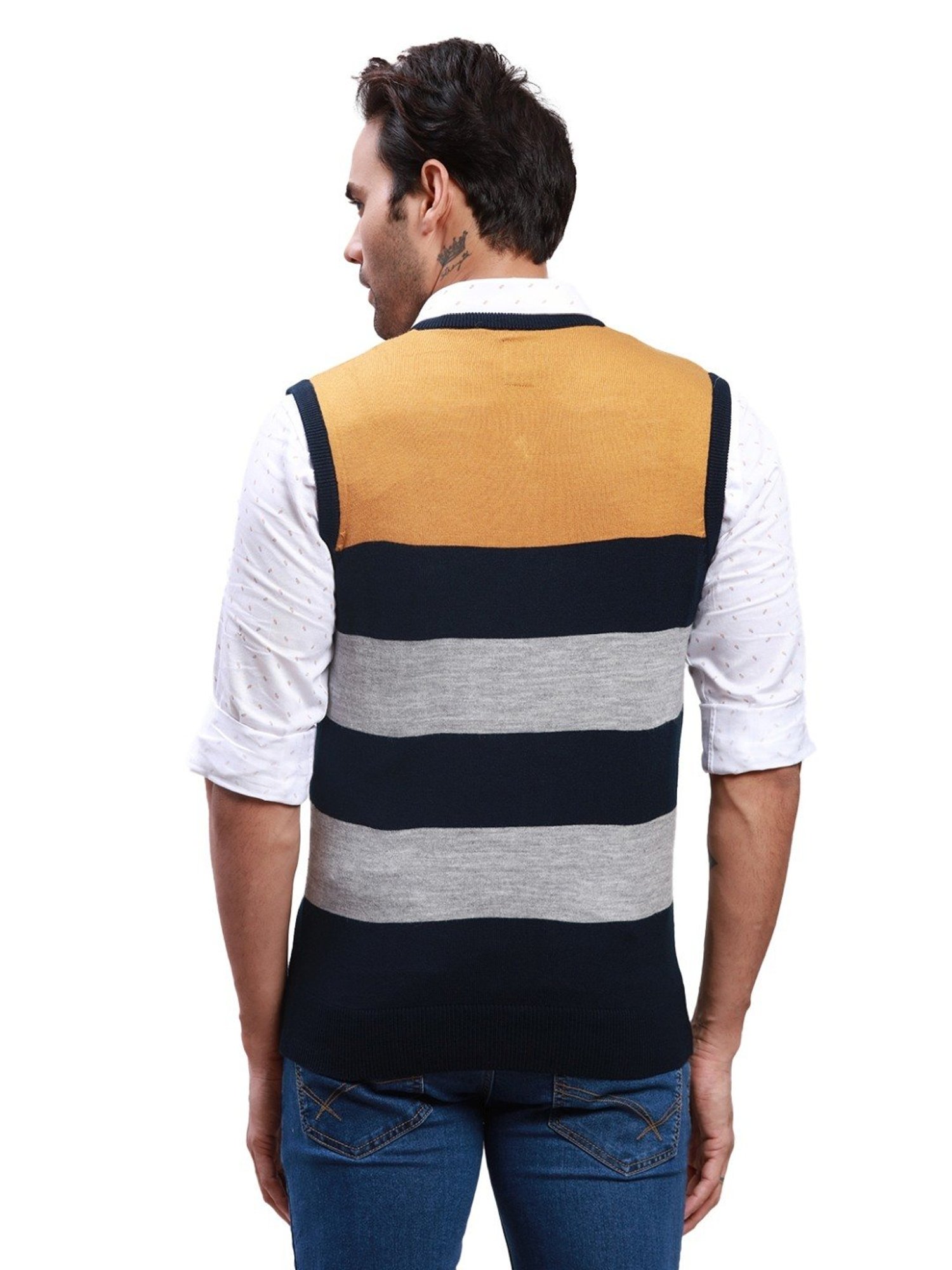 Duke Wine Self Striped Sweater