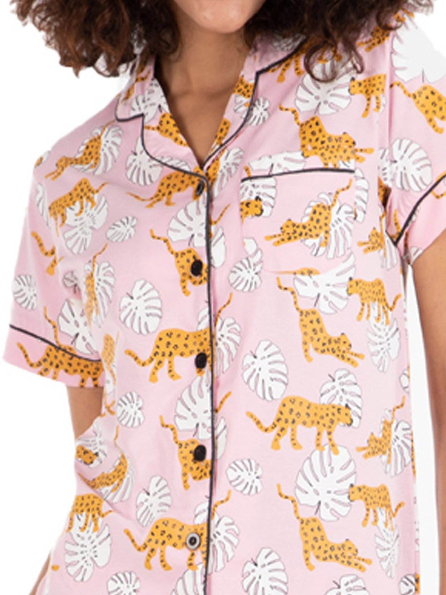 Nite Flite Pink Printed Shirt With Shorts