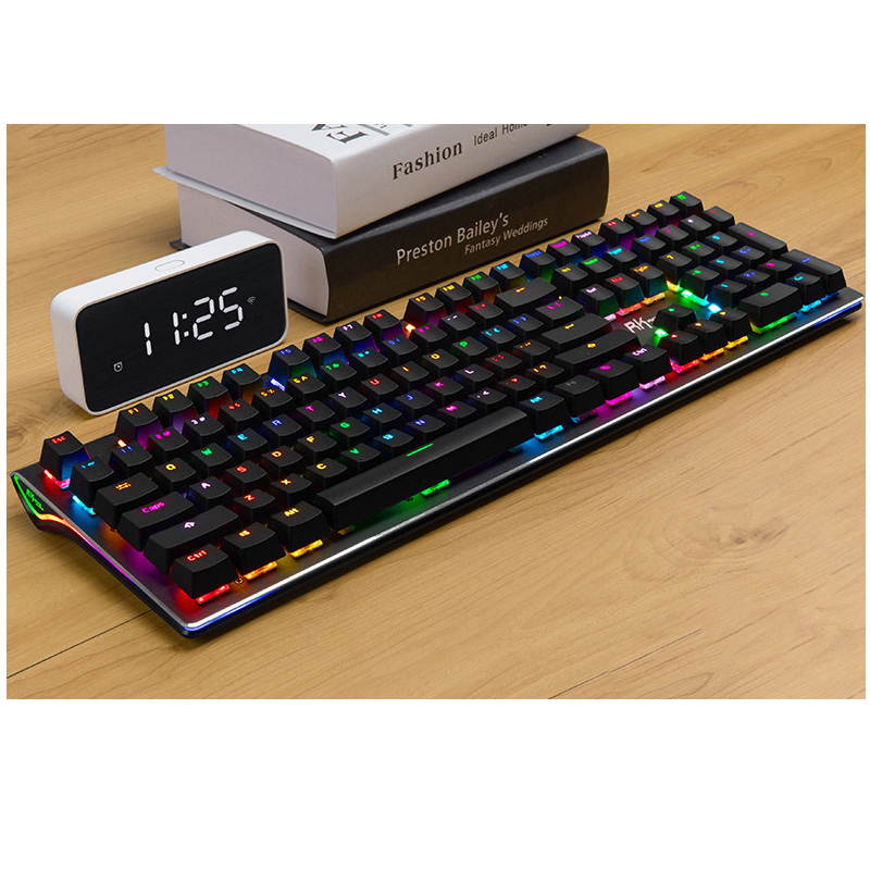CUUWE RKS108 gaming mechanical keyboard, wired RGB color backlight (black switch), suitable for PC/Mac gamers