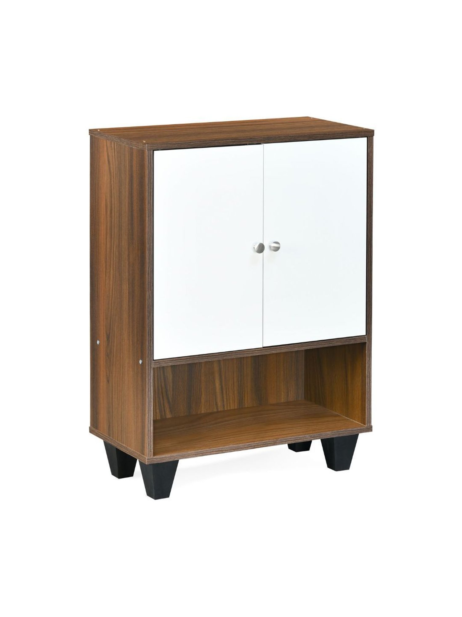 @home Astero Walnut Brown & White Engineered Wood Shoe Cabinet