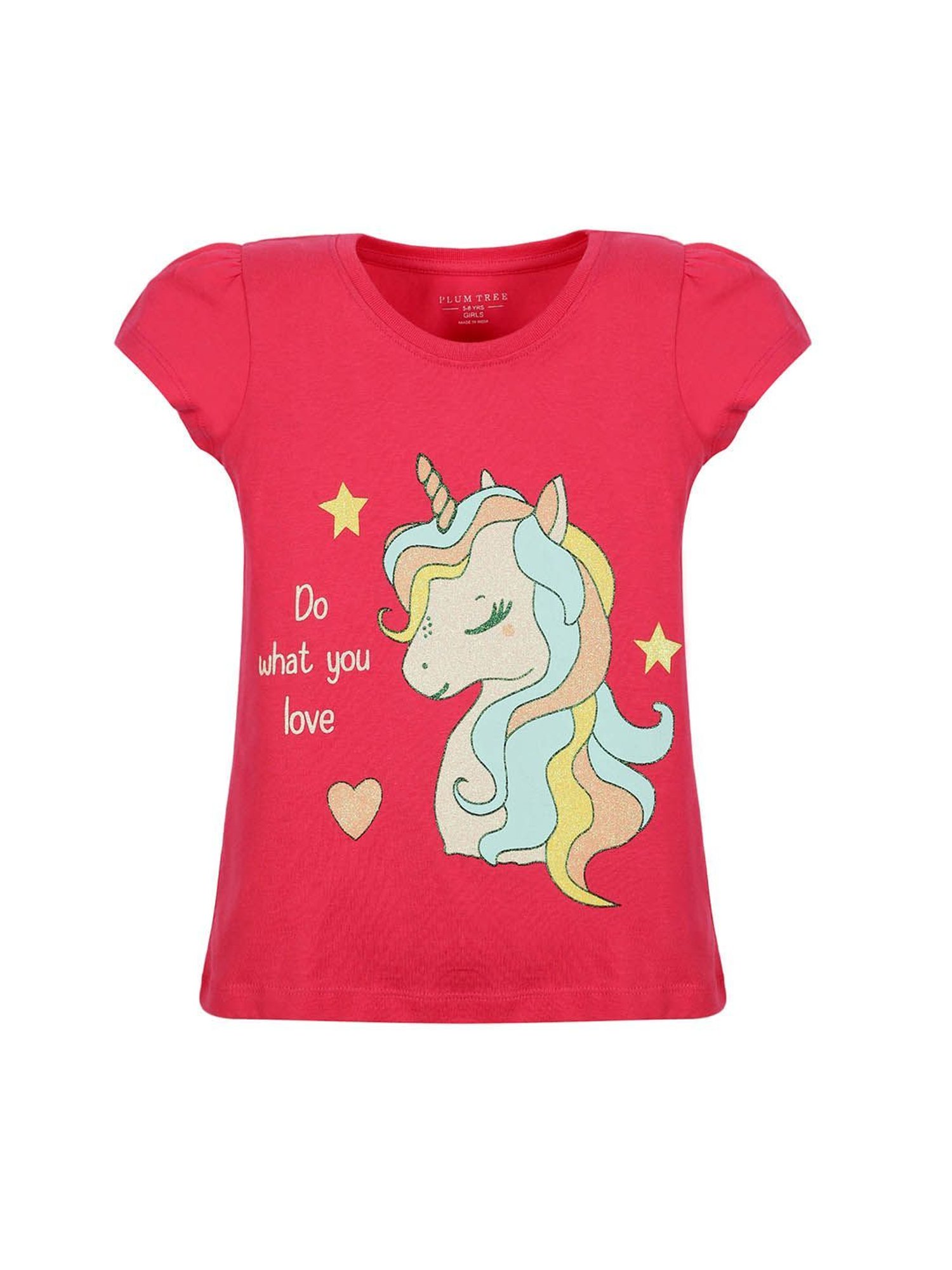 Plum Tree Kids Dark Pink & White Embellished T-Shirt with Shorts