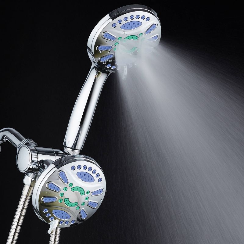 48 Setting Elite High Pressure Ultra Luxury Three-Way Shower Head Combo Chrome - AquaDance